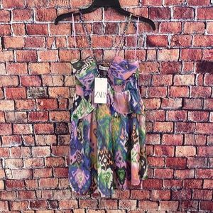 ZARA LINGERIE STYLE PRINTED DRESS